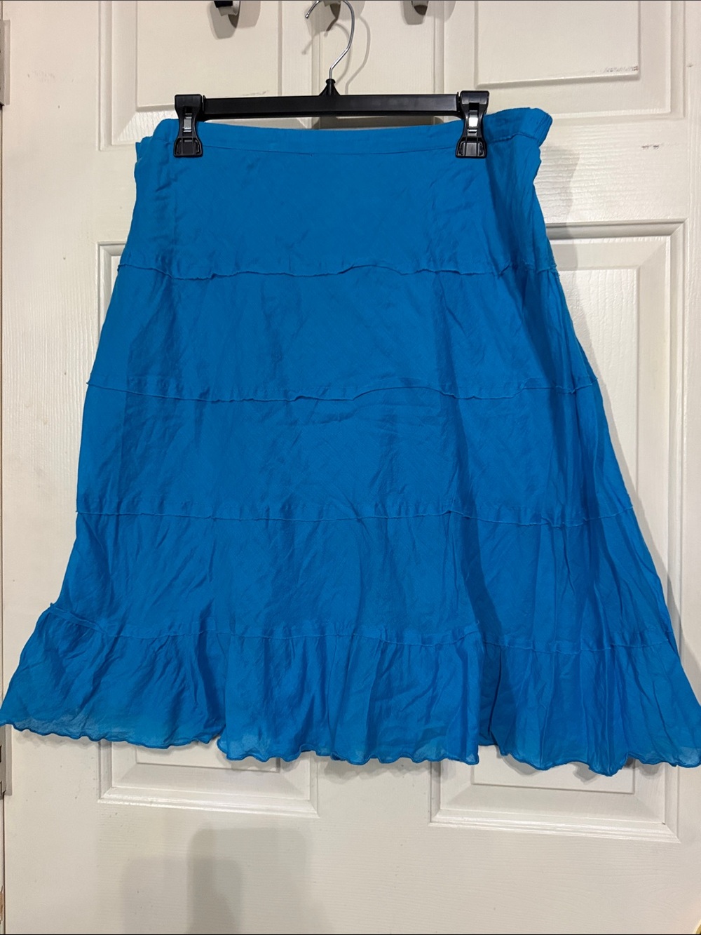 Studio West Bright Blue Tiered A-Line Skirt
